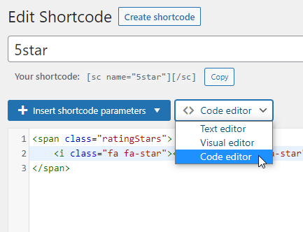 Use the Editor of your Choice in Shortcoder plugin