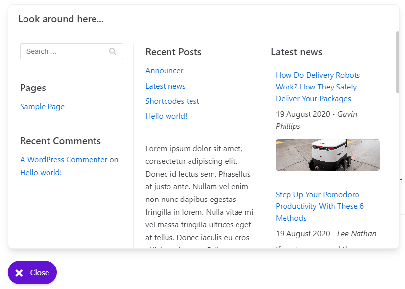 does adblock ultimate block floating sidebars widgets