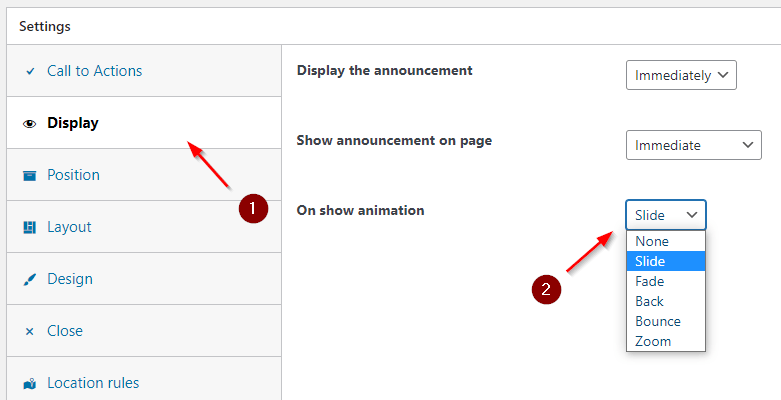 Adding animation to the announcement bar in Announcer