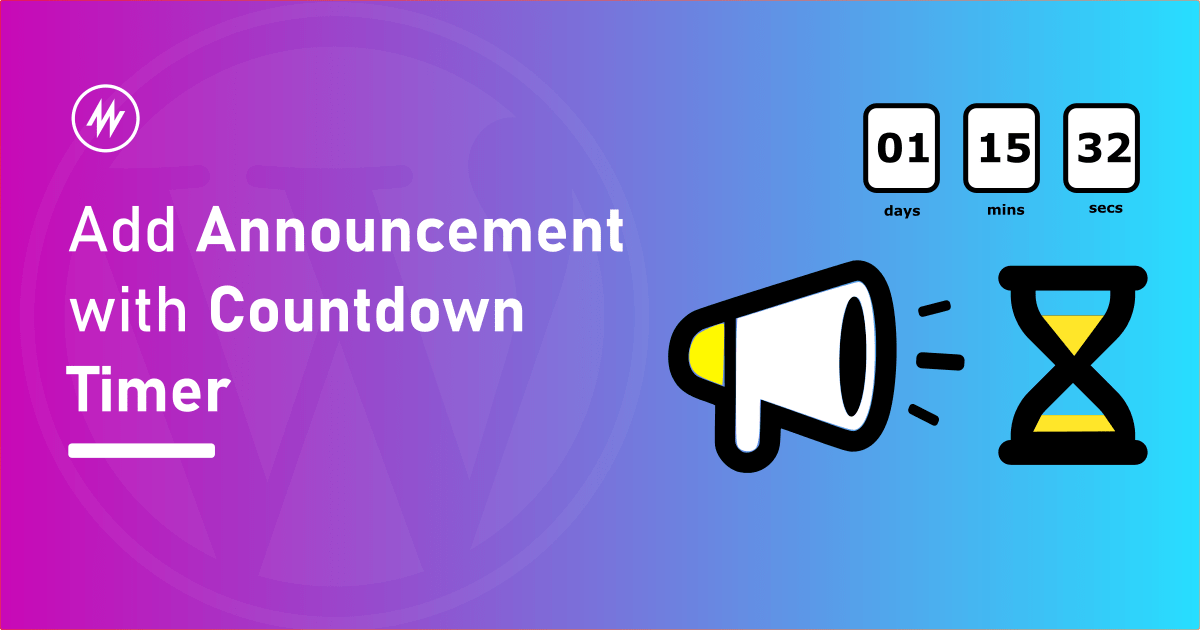 add countdown timer to message bar in Wordpress