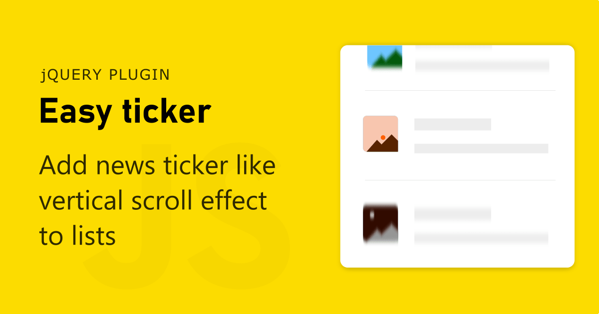 jQuery – Easy ticker plugin