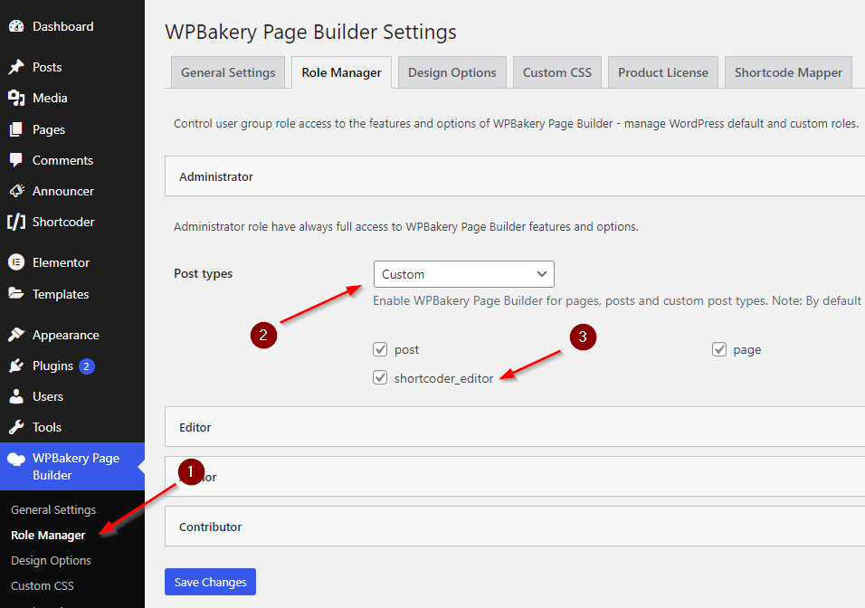 Enabling Shortcode editor for WPBakery