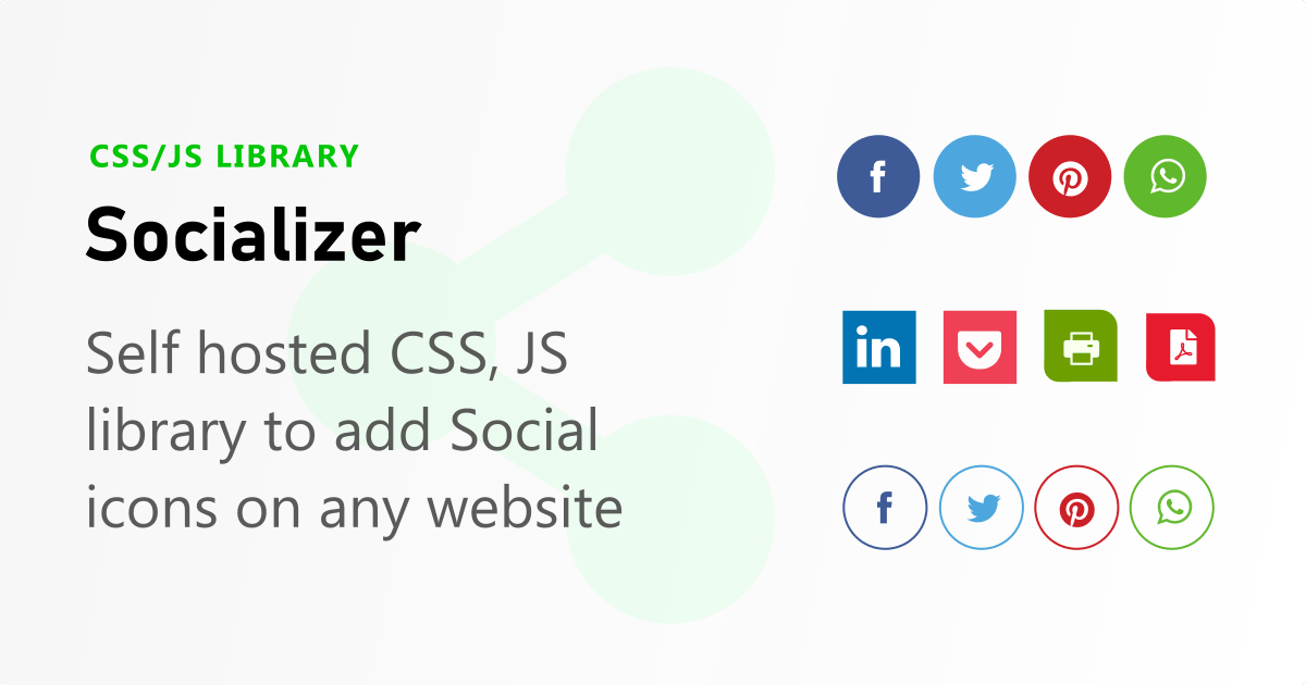 Socializer CSS, JS library