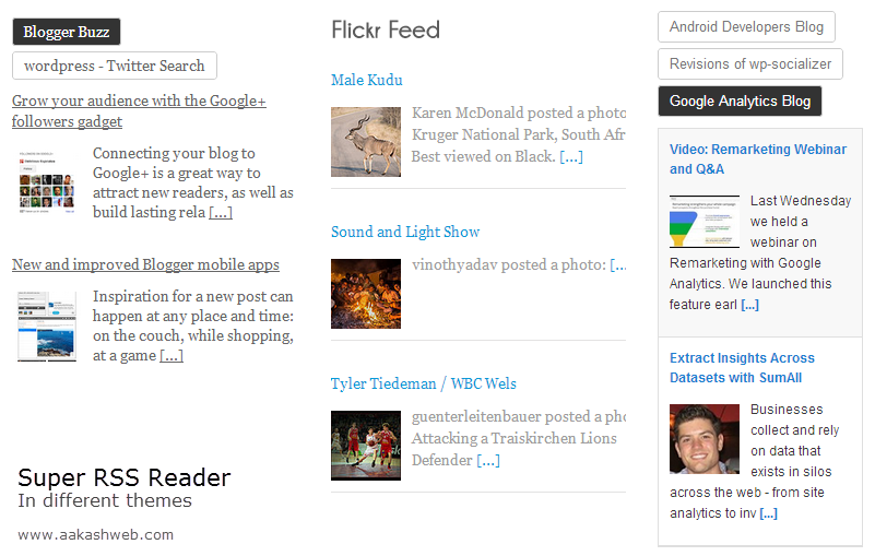 Super RSS Reader in different themes