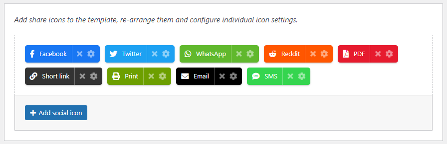 Adding share icons using WP Socializer